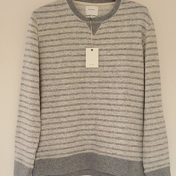 NWT Billy Reid Mde In Japan Long Sleeve Pullover Sweatshirt Sweater Crew - Large
